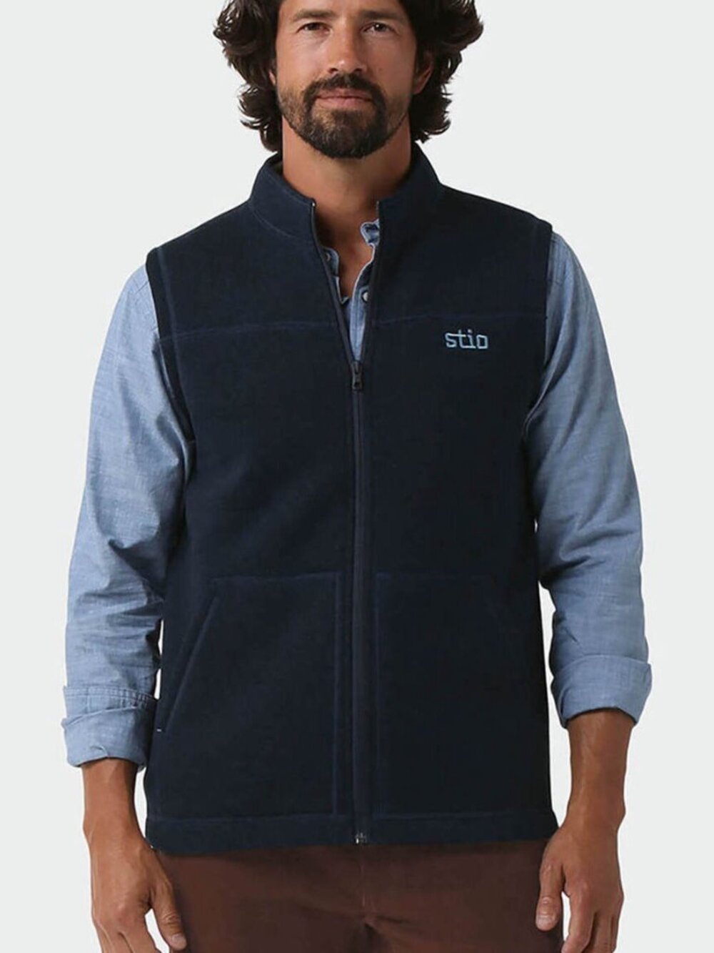 Stio Wilcox Fleece Vest Men's Large Dark Blue Full Zip